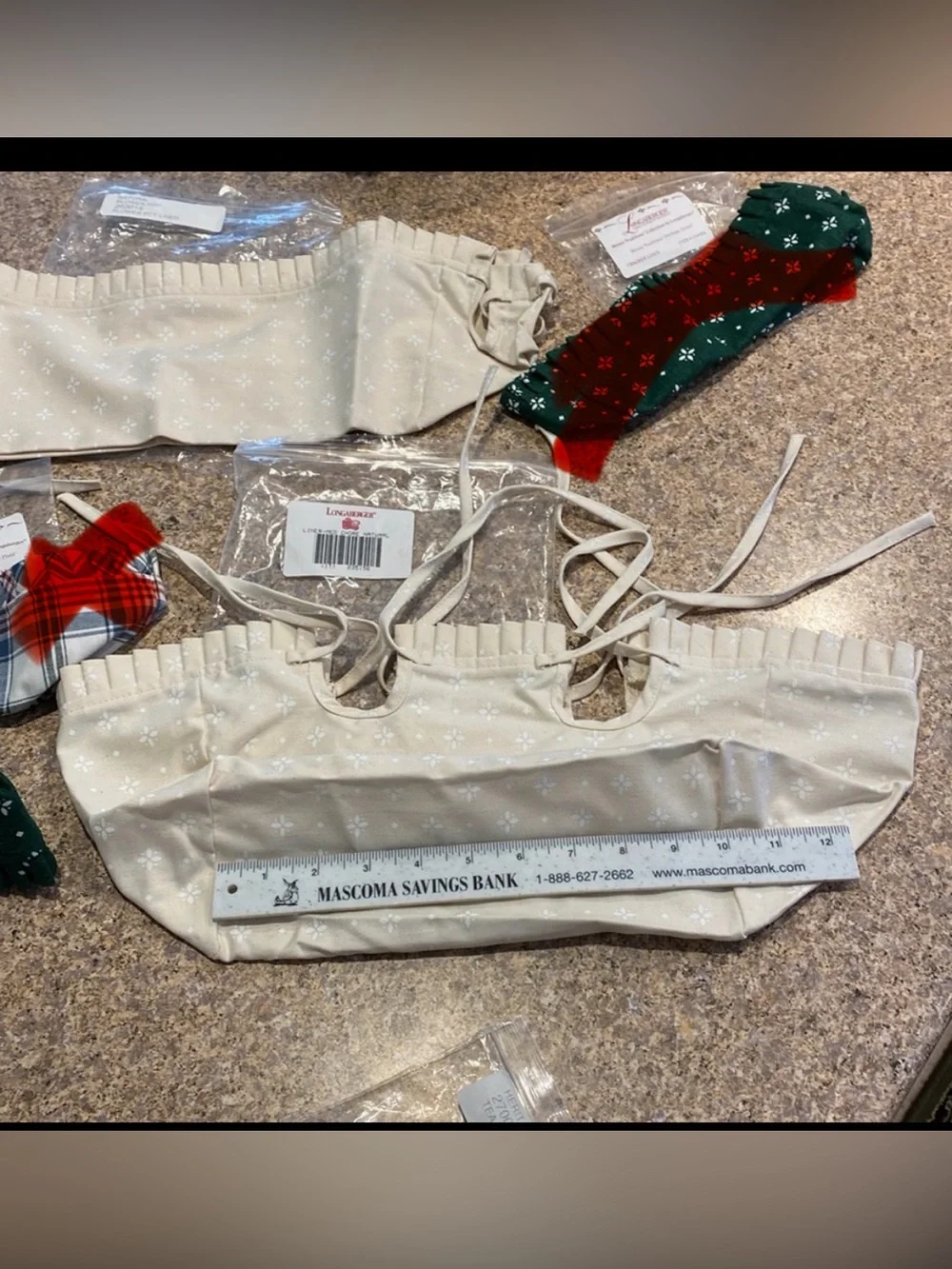 3 Longaberger Fabric Liners-Bags Marked Med Chore,Flower Pot and Tea Liners ONLY